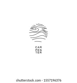Simple Logo Design with Carpenter Concept.  vector icon.  Illustration Design