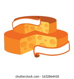 Simple Logo Design of a Cheese in Yellow