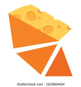 Simple Logo Design of a Cheese in Yellow