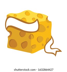 Simple Logo Design of a Cheese in Yellow