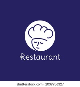 Simple logo design for the chef in a circle. The logo is suitable for businesses related to cuisine, food and restaurants.