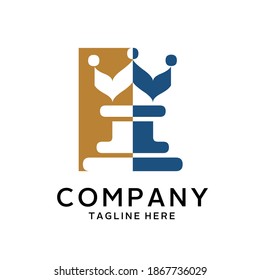 simple logo design of a chess rook with a negative style crown. This logo is suitable for your company project.