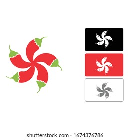 Simple Logo Design of a Chili in Red