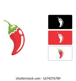 Simple Logo Design of a Chili in Red
