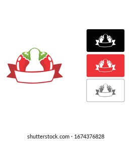 Simple Logo Design of a Chili in Red