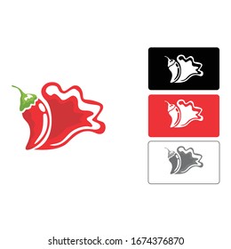 Diseño de logo simple de un Chile en rojo