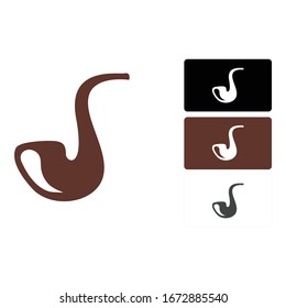 Simple Logo Design of a Cigarette Pipe in Brown
