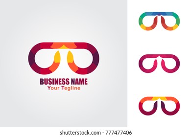 Simple logo design colorful with golden ratio style