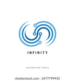 simple logo design combination of infinity and data or electricity