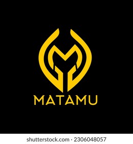 Simple logo design for companies and brands. The letter m is in the shape of love and contains both palms 
