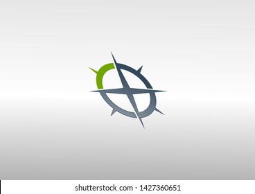 simple logo design with compass shape design