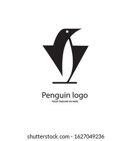 Simple logo design concept with penguin elements