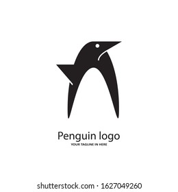 Simple logo design concept with penguin elements