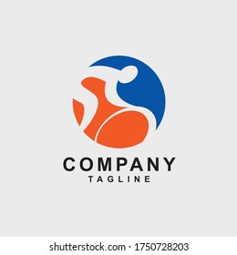 simple logo design of a cyclist pedaling quickly