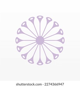 Einfaches Logo-Design der Lüster Blume. Logo-Vorlage für Lüster. Blumenlogo