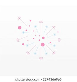 Simple logo design of dandelion flower. Dandelion flower logo template. Flying flower logo