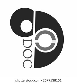 Diseño de logotipo simple con letras DOC