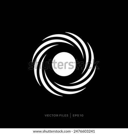 simple logo design, dynamic rotating moving circle with a dot in the middle