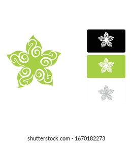 Einfaches Logo-Design aus der Blume in Grün