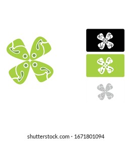Simple Logo Design from a Flower in Green