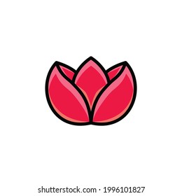 Logotipo simple Diseño Flor Lotus . Resumen, emblemas, diseños, conceptos, logos, lotipos, elementos.