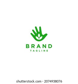 simple logo design flower symbol in the palm