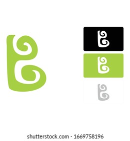 Simple Logo Design of a Font B in Green
