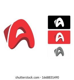 Simple Logo Design of a Font A in Red