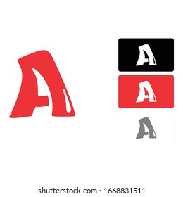 Simple Logo Design of a Font A in Red