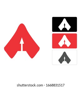 Simple Logo Design of a Font A in Red