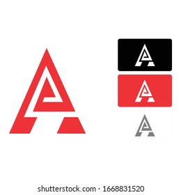 Diseño de logotipo simple de una fuente A en rojo