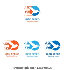 Simple logo design in the form of a flying bird with various color combinations for companies and communities based on environment and nature