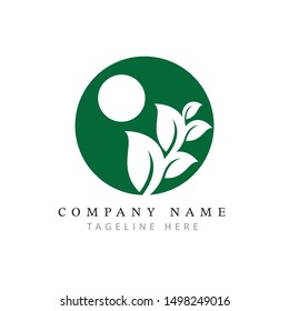 Simple logo design in the form of a leaf icon - organic logo - vector illustration