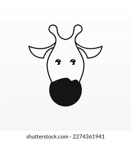 Simple logo design of giraffe. Giraffe logo template. Giraffe animal logo