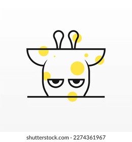 Simple logo design of giraffe. Giraffe logo template. Giraffe animal logo