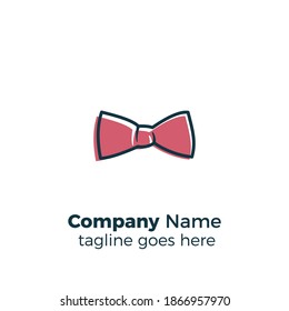 simple logo design icon vector illustration line red bow tie