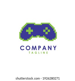 simple logo design a joystick with pixel art style as a game icon