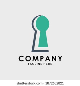diseño de logotipo simple, un agujero de cerradura con una silueta
letra l dentro. Este diseño de logotipo es adecuado para proyectos de empresa.