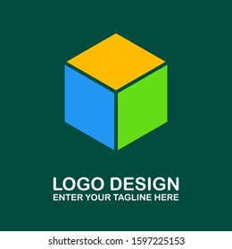 simple logo design a kubisme logo