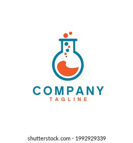 diseño simple de logotipo, tubo de laboratorio o vidrio