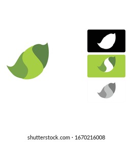 Simple Logo Design from Leaves in Green