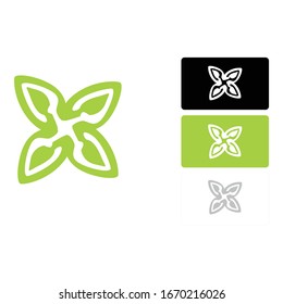 Simple Logo Design from Leaves in Green