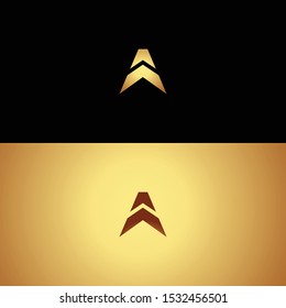 Simple logo design of letter A with dark background - EPS10 - Vector.