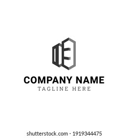 Letra simple del logotipo de diseño O + letra E en forma de edificio, apta para empresas o empresas relacionadas con edificios y con las iniciales O o E