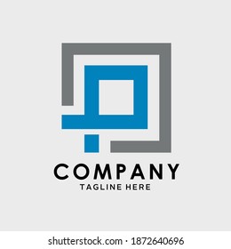 Simple logo design letter p with a line. This logo design is suitable for project.