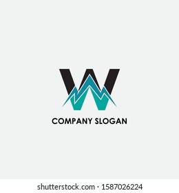 the simple logo design letter w for the climbing logo