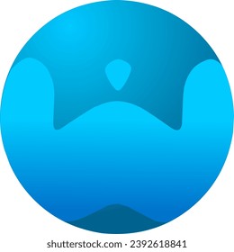 Diseño de logotipo simple para la letra W dentro del círculo de gradiente azul