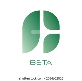 Simple logo design. Light green letter B template.  Calm typography element.