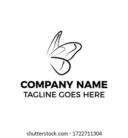 einfaches Logo-Design-Schmetterling 