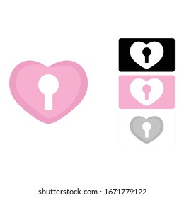 Simple Logo Design of a Love Key in Pink